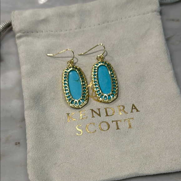 Kendra Scott Jewelry - Kendra Scott Blue and Gold Oval Earrings